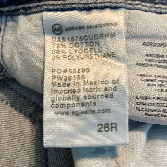 Adriano Goldschmied AG Ex-Boyfriend Mid-Rise Relaxed Jeans Blue Dark Wash 26 - Picture 10 of 11